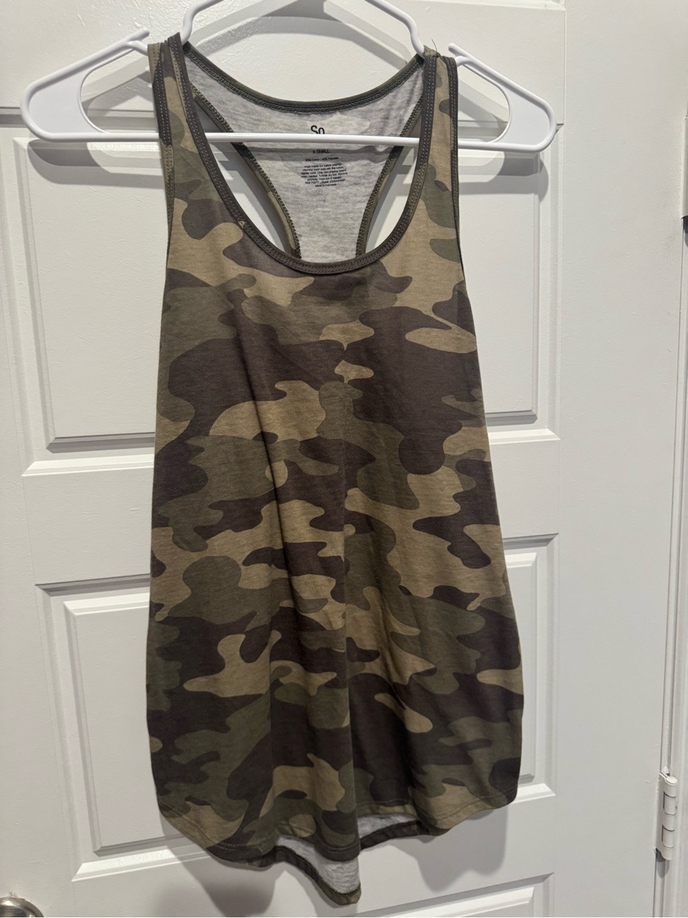 SO Juniors Racerback Tank Top Camo Print Size XS